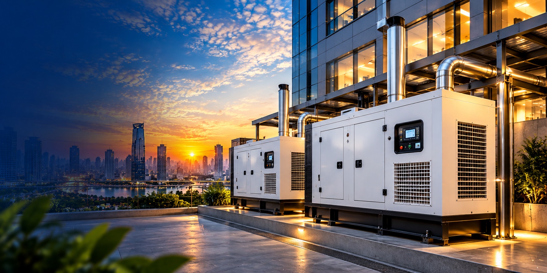 Industrial Generators Overlooking 66